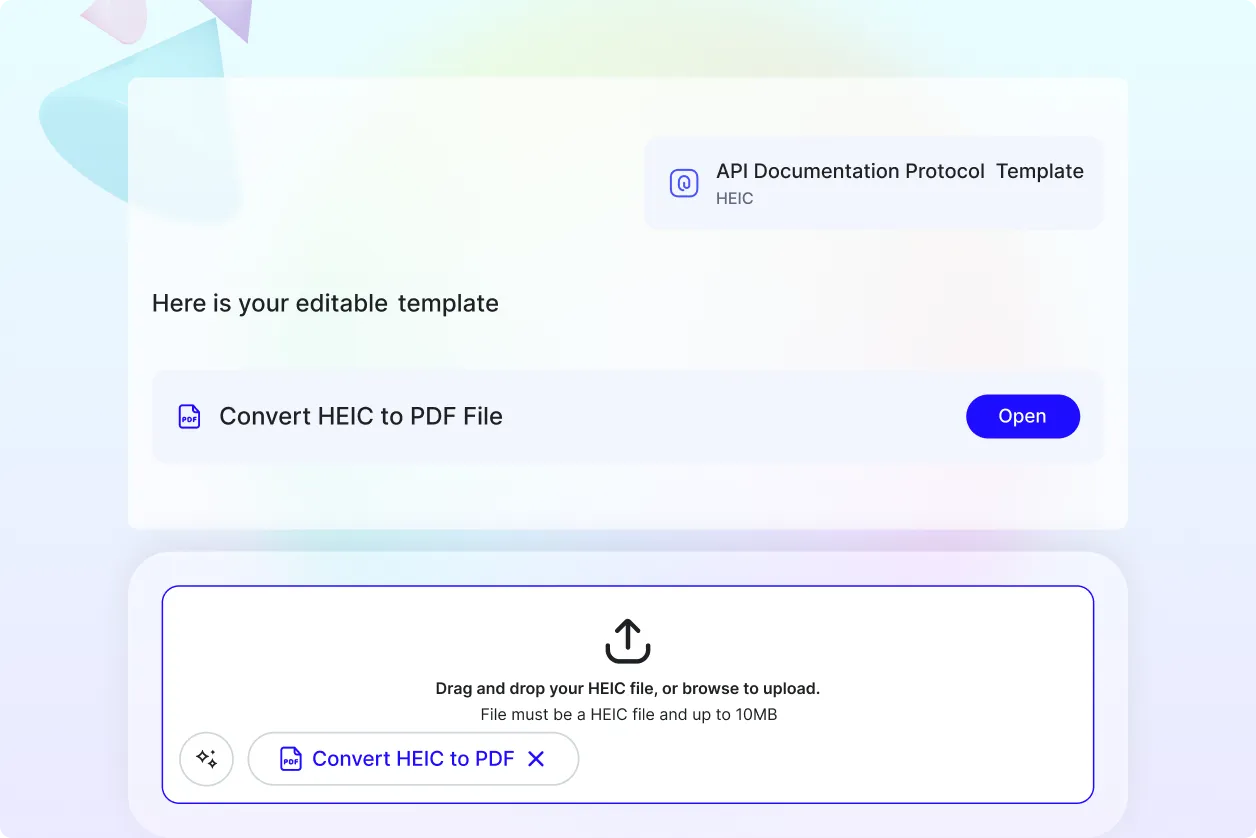 Free AI Convert HEIC to PDF , Convert HEIC Images to PDF Online